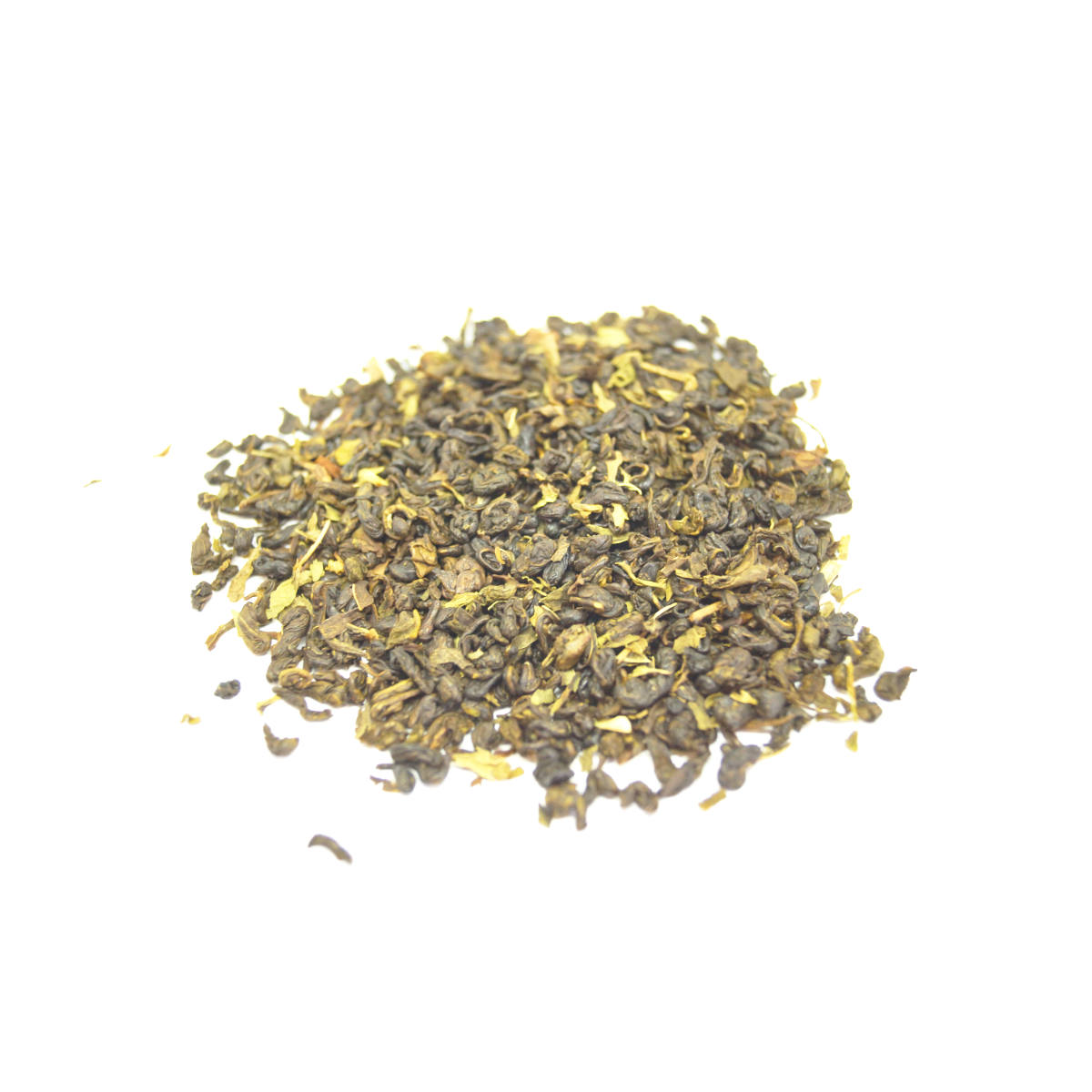 Moroccan Mint A beautiful tight rolled gunpowder green tea with organic spearmint leaves....wonderful with chocolate milk.