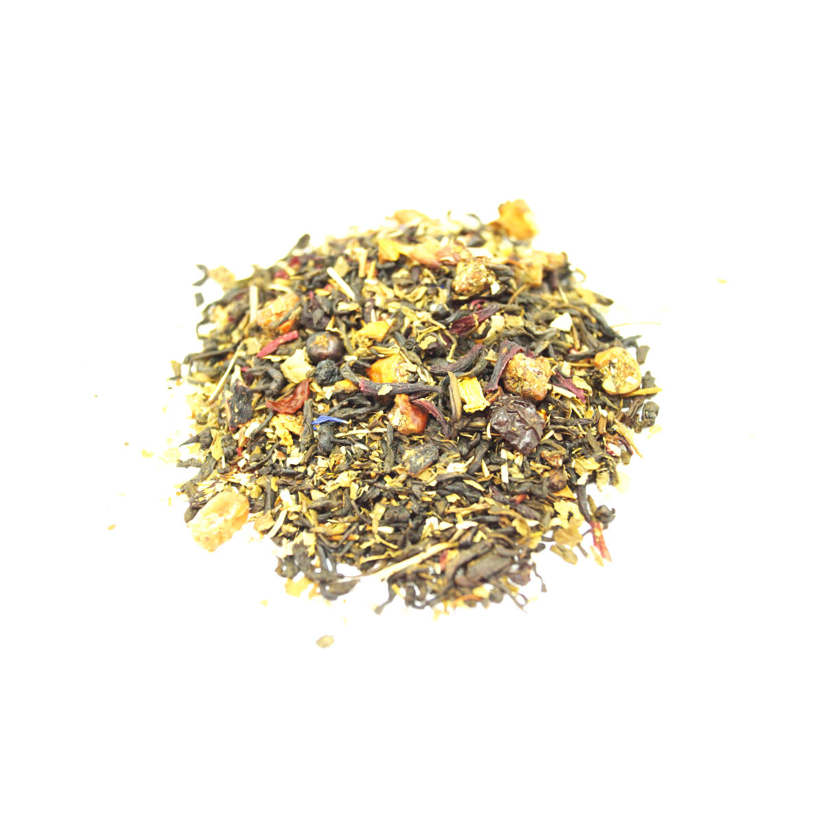 Starberry Delite Green Tea - In this blend we added naturally sweet pieces of Dried Raspberry, Blueberry and Raisin.  Plus we poppes some color with Rose.