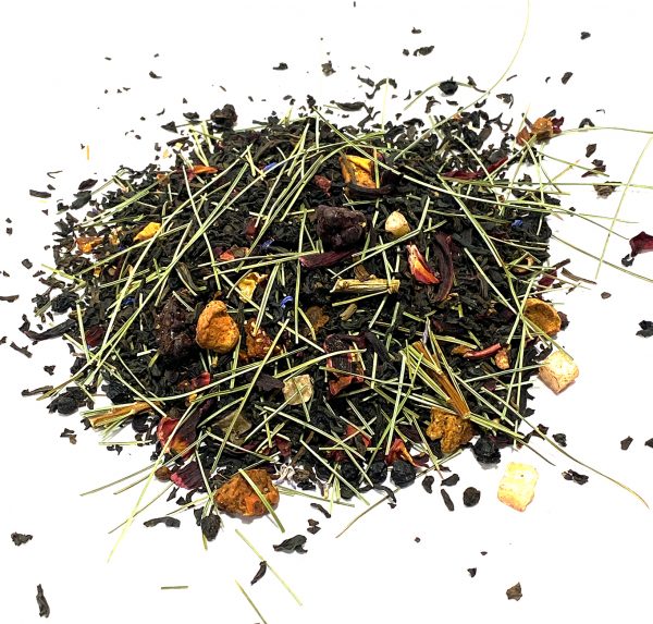 Pine Berry Forest Black Decaf with Pine Needles and thirteen different berries with Cinnamon and Hibiscus blended to Perfection.